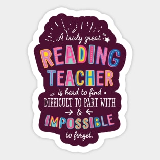 A truly Great Reading Teacher Gift - Impossible to forget Sticker